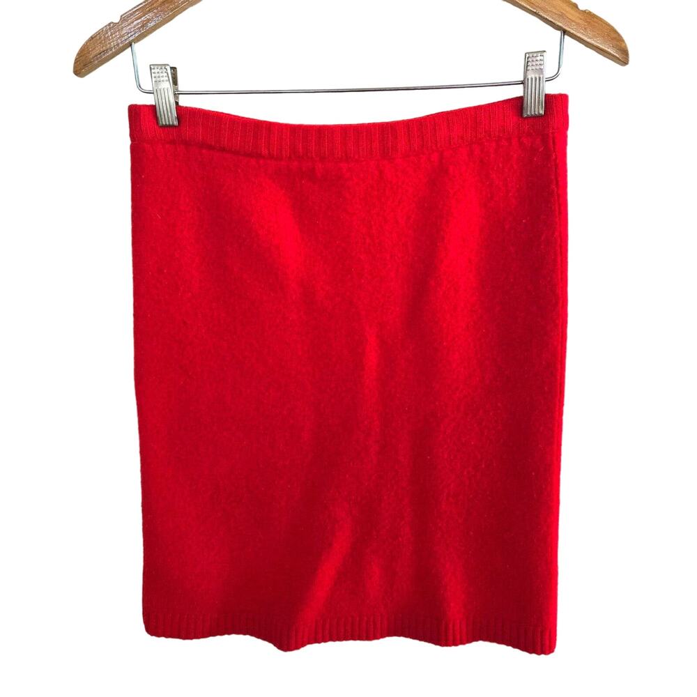 Vintage 1980's Red 100% Wool Wiggle Skirt Liz Claiborne Size Large